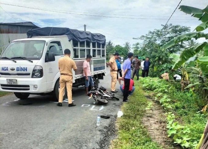Hiện trường vụ tai nạn giao thông khiến nữ sinh 14 tuổi tử vong, ngày 4/9/2024. Ảnh: Người dân cung cấp