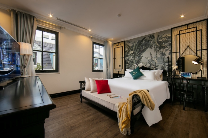 Phòng nghỉ tại khách sạn Green Suites Hotel, Bãi Cháy.