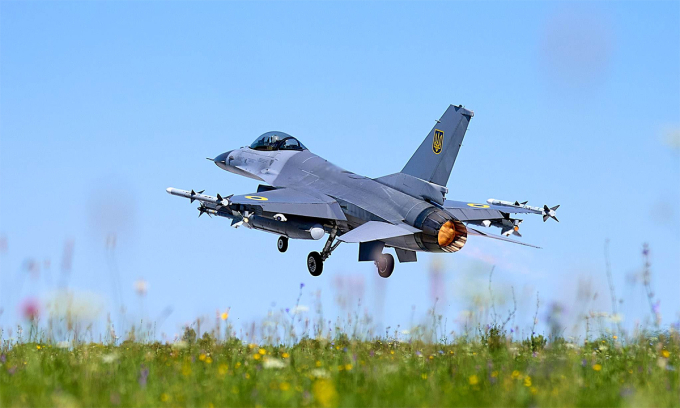 Tiêm kích F-16 Ukraine trong ảnh công bố tháng 8/2024.