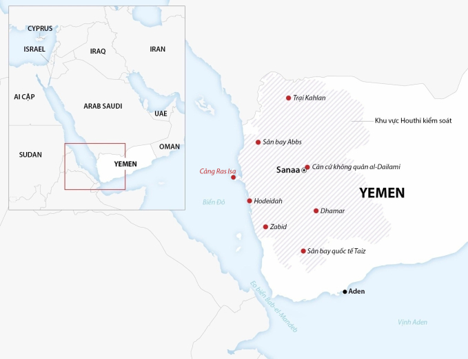 Khu vực Houthi kiểm soát tại Yemen