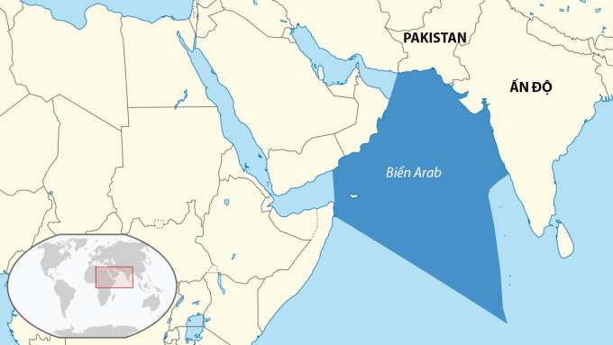 Vị trí biển Arab. Đồ họa: Wikimedia