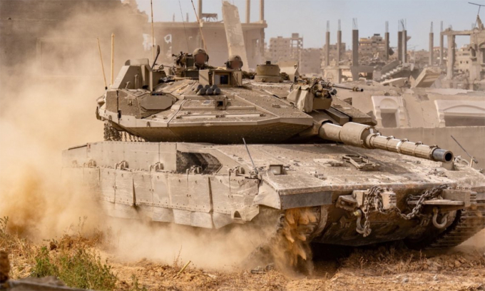Xe tăng Israel tại Dải Gaza ngày 9/5.