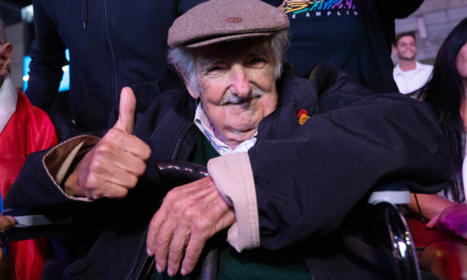 Cựu tổng thống Uruguay Jose Mujica trong sự kiện tại thủ đô Montevideo ngày 26/3.