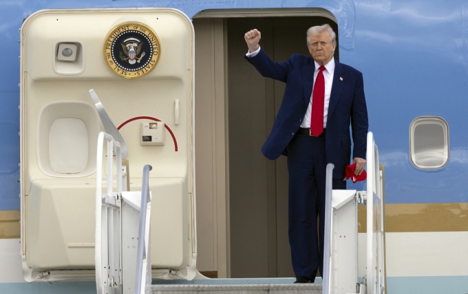 Tổng thống Mỹ Donald Trump tại Miami ngày 3/4. Ảnh: AP