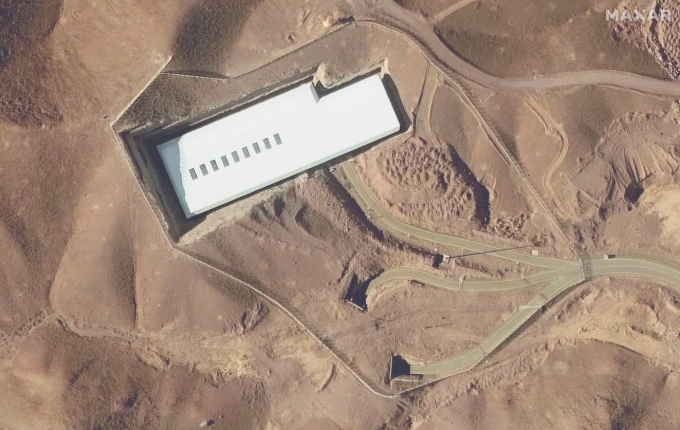 Cơ sở làm giàu uranium Fordow của Iran trong ảnh vệ tinh.