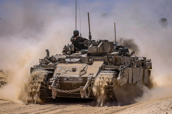 Một thiết giáp của Israel ở Gaza hôm 20/5.