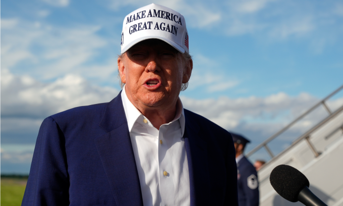 Tổng thống Trump trả lời phỏng vấn ở Morristown, New Jersey hôm 25/5. Ảnh: AP