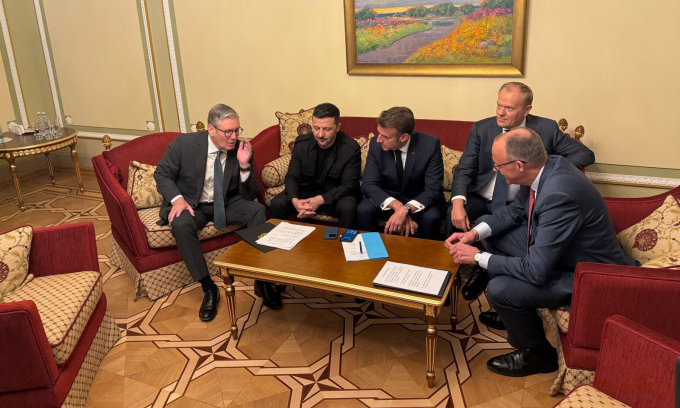 Cuộc hội đàm giữa lãnh đạo Ukraine, Anh, Pháp, Đức và Ba Lan tại Kiev hôm 10/5.