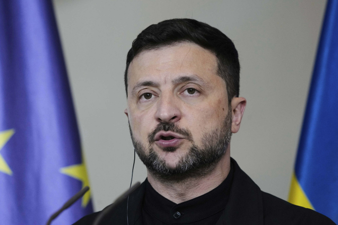 Tổng thống Ukraine Volodymyr Zelensky tại cuộc họp báo ở Berlin ngày 28/5.