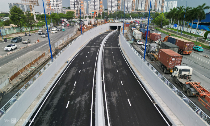 Hầm chui nút giao An Phú ở TP Thủ Đức ngày 22/5. Ảnh: Quỳnh Trần