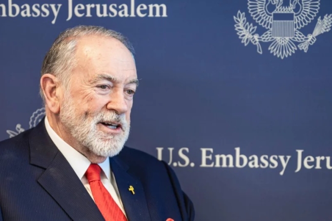 Đại sứ Mỹ tại Israel Mike Huckabee hồi tháng 5. Ảnh: NPR