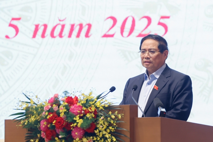 Thủ tướng Phạm Minh Chính phát biểu tại hội nghị, ngày 20/5. Ảnh: VGP
