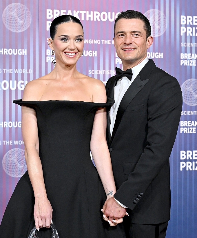 Katy Perry và Orlando Bloom tại Lễ trao giải Breakthrough Prize lần thứ 10 năm 2024. Ảnh: FilmMagic
