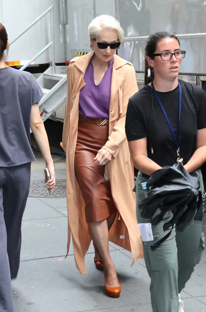 Meryl Streep trên phim trường The Devil Wears Prada 2. Ảnh: GC Images