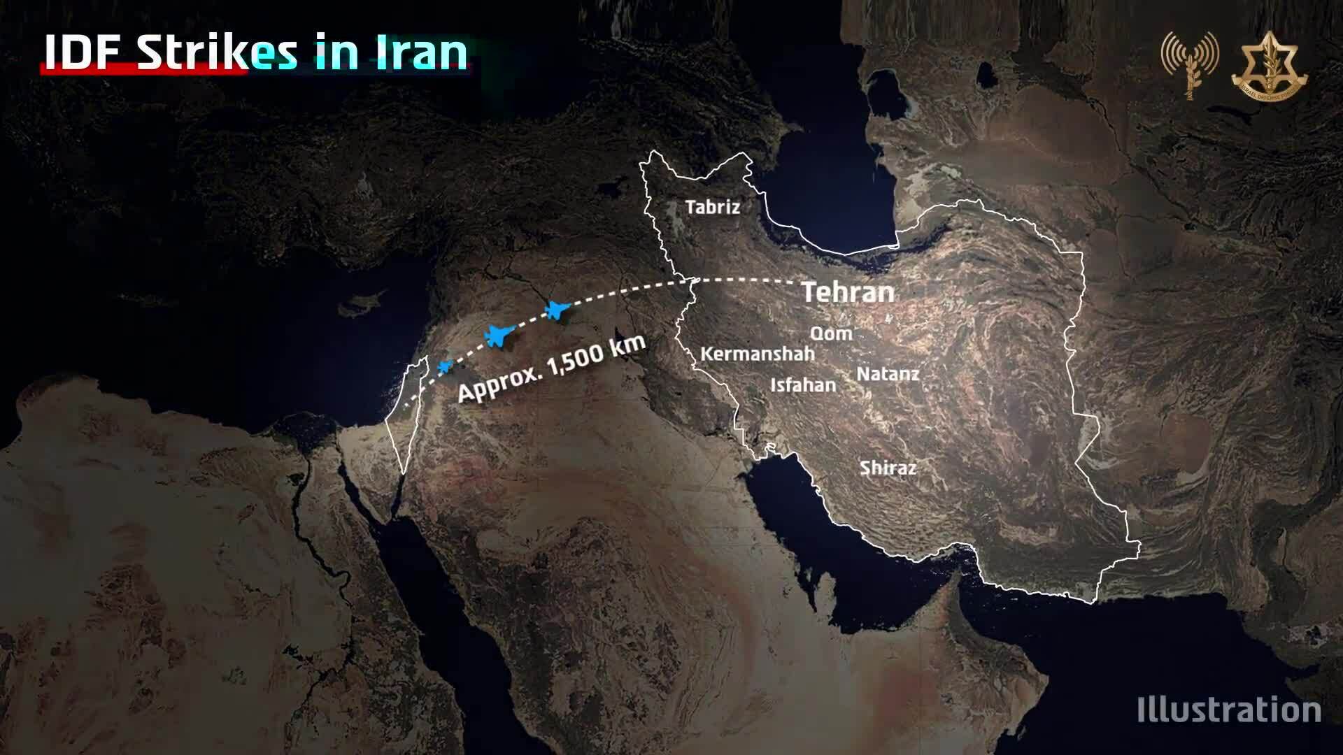 Tiêm kích Israel không kích các mục tiêu ở Iran