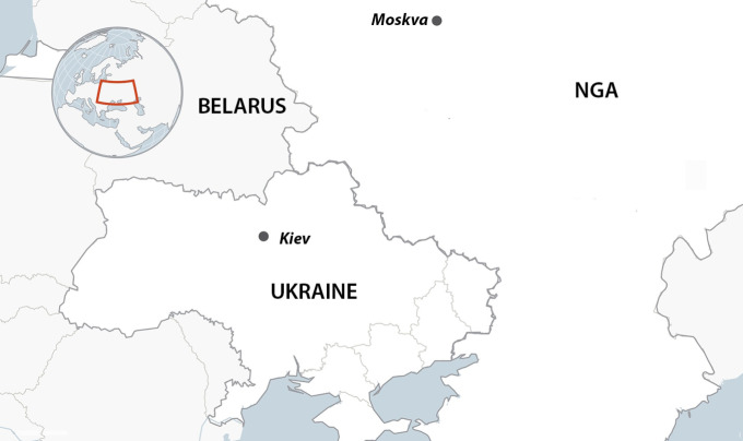 Vị trí Kiev và Moskva. Đồ họa: AP