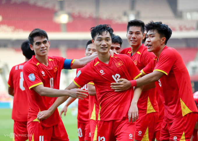 Khuất Văn Khang và đồng đội tại giải U23 Đông Nam Á 2025